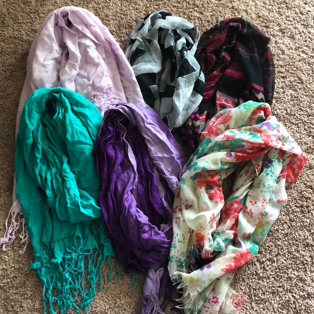 Lot of 6 Scarves (See Description)